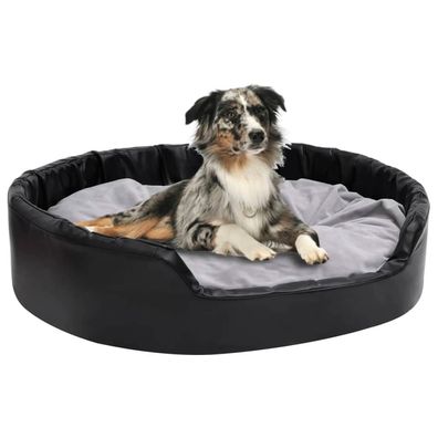 vidaXL Hundebett Schwarz-Grau 99x89x21 cm Plüsch und Kunstleder