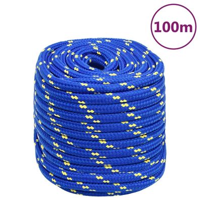 vidaXL Bootsseil Blau 16 mm 100 m Polypropylen