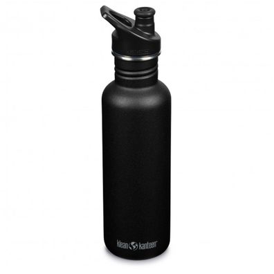 klean kanteen Classic Sport Edelstahl-Trinkflasche - Farbe: schwarz