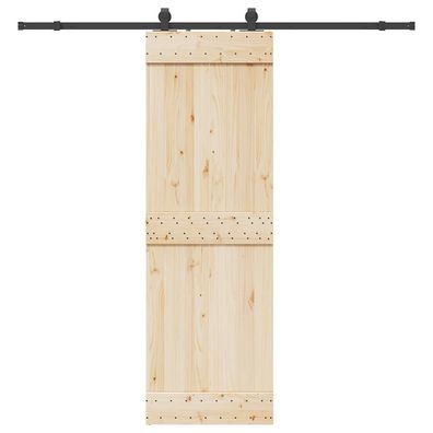 vidaXL Schiebetürbeschlag-Set 213 cm Stahl Schwarz