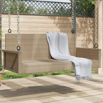 vidaXL Hängebank Beige 119x56x48 cm Poly Rattan