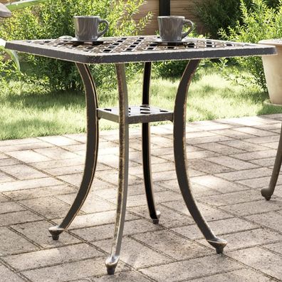 vidaXL Gartentisch Bronzen 53x53x53 cm Aluminiumguss