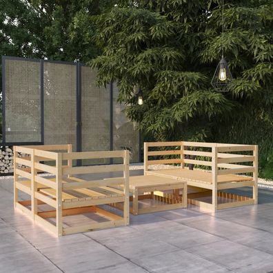 vidaXL 5-tlg. Garten-Lounge-Set Massivholz Kiefer