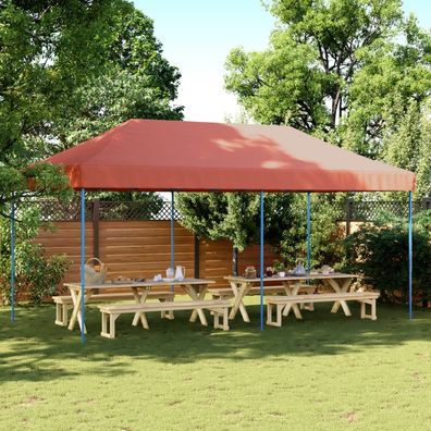 vidaXL Partyzelt Faltbar Pop-Up Terrakottarot 580x292x315 cm