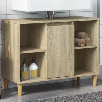 vidaXL Badschrank Sonoma-Eiche 80x33x60 cm Holzwerkstoff