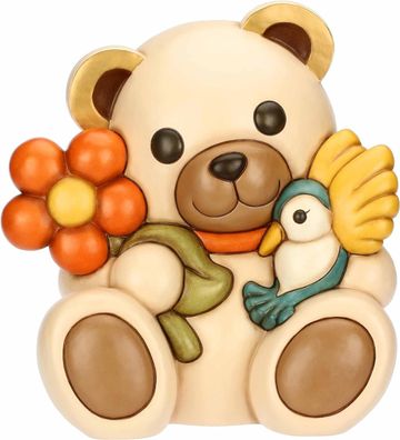 Thun Teddy und Kolibri Fly aus Keramik Primavera da vivere, maxi 38 x 32 x 40 cm