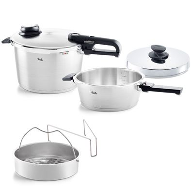 Fissler Vitavit® Premium - Set (Schnellbratpfanne 4L, Schnellkochtopf 8L, gratis