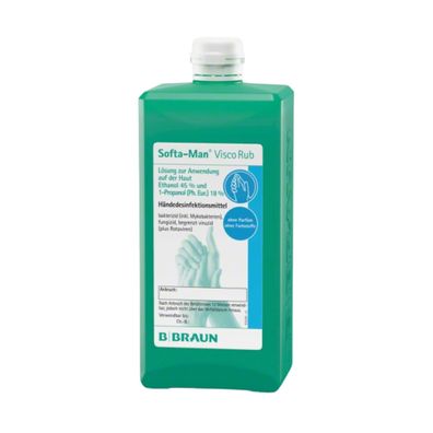 10x B. Braun Softa-Man® ViscoRub Händedesinfektion- und pflege - 1 Liter | Flasche (1