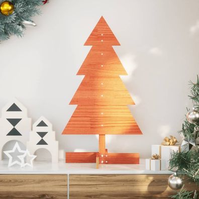 vidaXL Weihnachtsbaum Holz zum Schmücken 80 cm Massivholz Kiefer