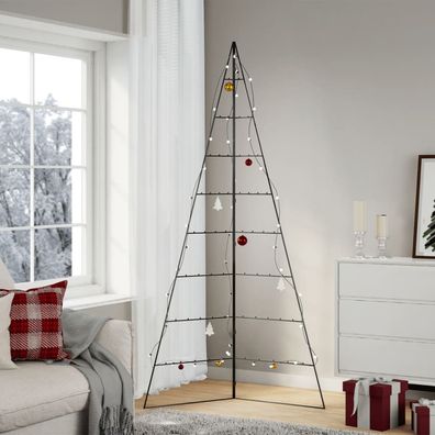 vidaXL Metall-Weihnachtsbaum zum Dekorieren Schwarz 210 cm