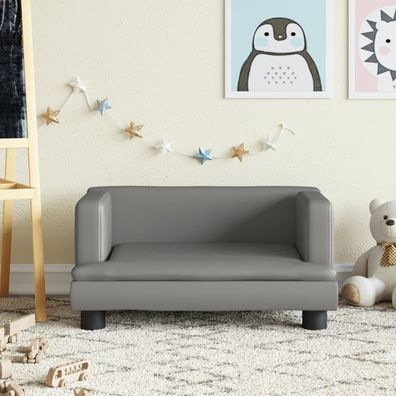 vidaXL Kindersofa Grau 60x40x30 cm Kunstleder