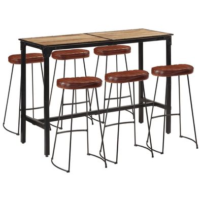 vidaXL 7-tlg. Bar-Set Raues Mangoholz und Metall