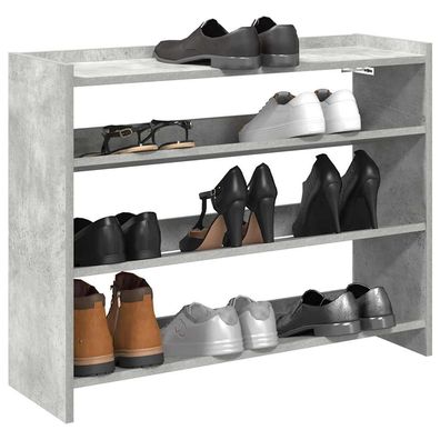 vidaXL Schuhregal Betongrau 80x25x61,5 cm Holzwerkstoff