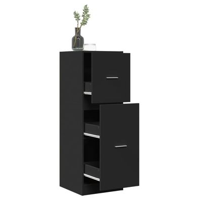 vidaXL Apothekerschrank Schwarz 40x41x118 cm Holzwerkstoff