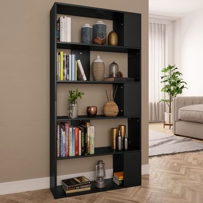 vidaXL Bücherregal/Raumteiler Schwarz 80x24x159 cm Holzwerkstoff