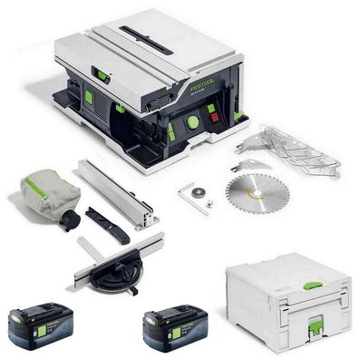 Festool Akku Tischkreissäge CSC SYS 50 EBI-Basic + 2x Akku BP 18 Li 5,0 ASI EU