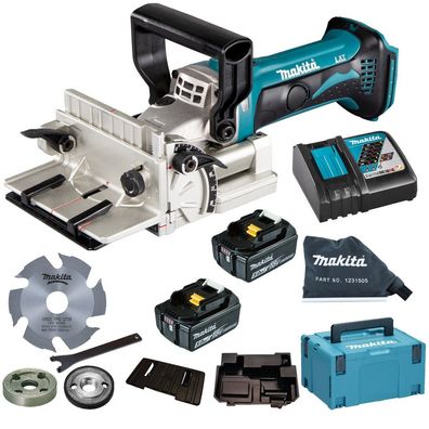 Makita DPJ180RTJ Akku Nutfräse 100mm Fräse Nutverbindung Lamellenfräse 18V