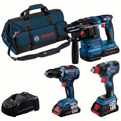 Bosch Set 3tlg Combo Kit GSR 18V-55 GDX 18V-200 GBH 18V-22 Akku 3x4Ah 0615A5003B