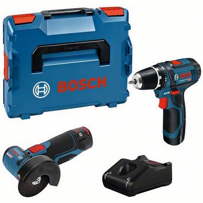 Bosch Set Bohrschrauber GSR 12V-15 Winkelschleifer GWS 12V-76 2x2Ah 0615990N2U