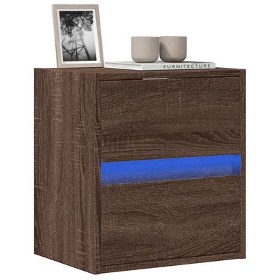 vidaXL TV-Wandschrank mit LED-Beleuchtung Eichen-Optik 41x31x45 cm