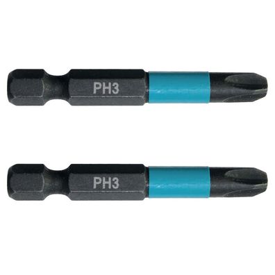 Makita Bit PH3 Impact Black 2 Stück 50 mm 1/4 Zoll Sechskantaufnahme B-63731
