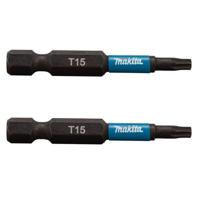 Makita Bit T15 Impact Black 2 Stück 50 mm 1/4 Zoll Sechskantaufnahme B-63775