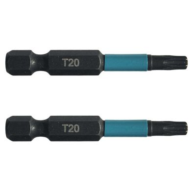 Makita Bit T20 Impact Black 2 Stück 50 mm 1/4 Zoll Sechskantaufnahme B-63781
