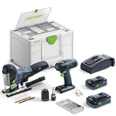 Festool Montage Set 2xAkku Bohrschrauber Säge SYS T18 + 3/PSC 420 HPC I-Set 577630