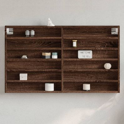 vidaXL Vitrinenschrank Braun Eichen-Optik 100x8,5x58 cm Holzwerkstoff