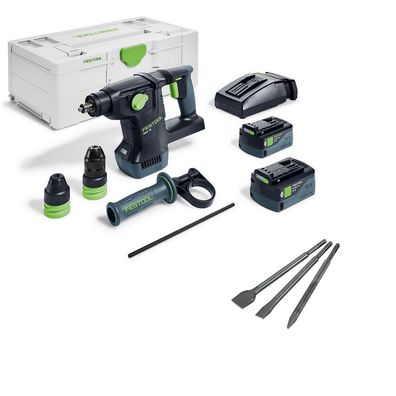 Festool Akku Kombihammer KHC 18 5,0 EBI-Plus 18V 2x Akkupack + Meißelsatz 230mm