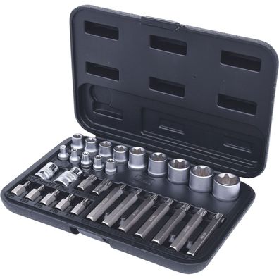 KS TOOLS Torx-Steckschlüssel- und Bit-Satz 30tlg. Bits mit Bohrung - 911.43