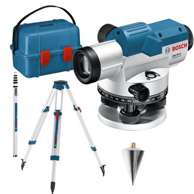 Bosch optisches Nivelliergerät GOL 26 G mit Baustativ BT 160 + Messstab GR