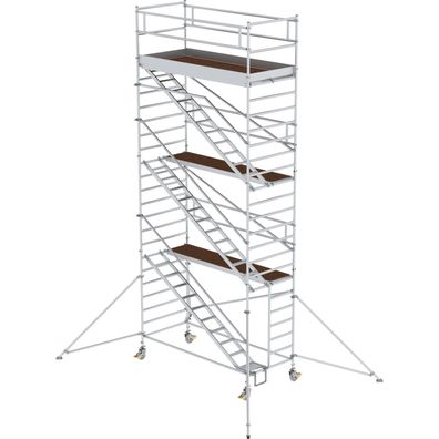 Günzburger Steigtechnik Rollgerüst 1,35 x 3 m mit Schrägaufstiegen & Ausleg