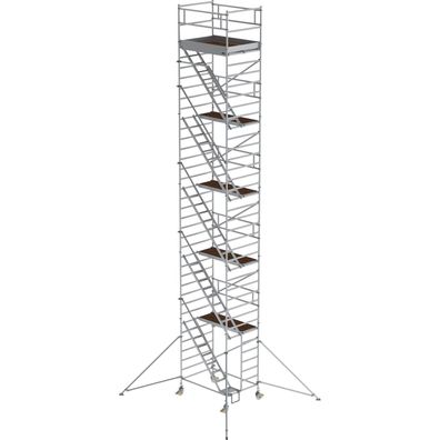 Günzburger Steigtechnik Rollgerüst 1,35 x 1,8 m mit Schrägaufstiegen & Ausl