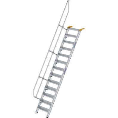 Günzburger Steigtechnik Treppe 60° Stufenbreite 600 mm 13 Stufen Aluminium