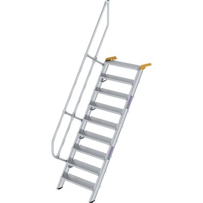 Günzburger Steigtechnik Treppe 60° Stufenbreite 800 mm 9 Stufen Aluminium g