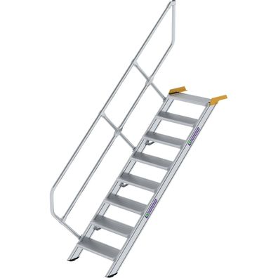 Günzburger Steigtechnik Treppe 45° Stufenbreite 600 mm 8 Stufen Aluminium g