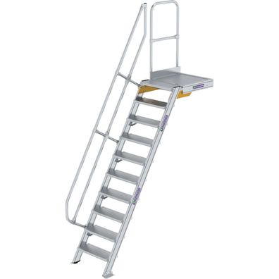 Günzburger Steigtechnik Treppe mit Plattform 60° Stufenbreite 600 mm 10 Stu