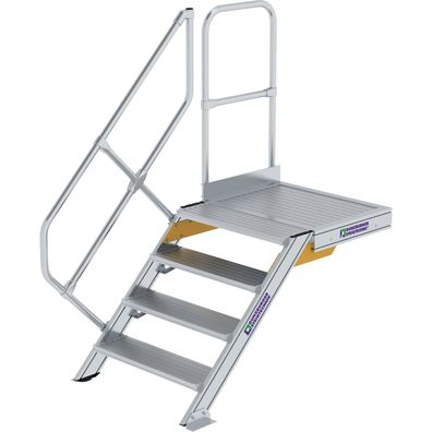 Günzburger Steigtechnik Treppe mit Plattform 45° Stufenbreite 800 mm 4 Stuf