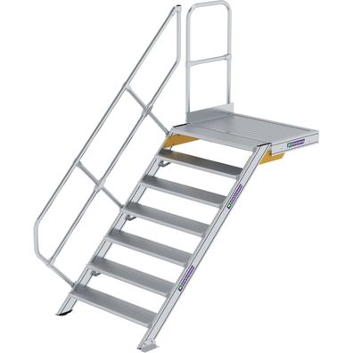 Günzburger Steigtechnik Treppe mit Plattform 45° Stufenbreite 1.000 mm 7 St