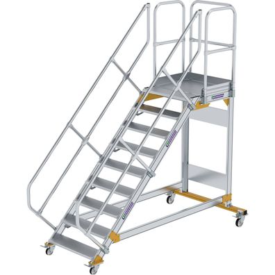 Günzburger Steigtechnik Plattformtreppe 45° fahrbar Stufenbreite 0,8 m 9 St