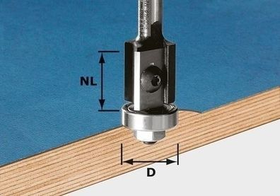 Festool Wendeplatten-Bündigfräser HW Schaft 8 mm HW S8 D19/20WM Z2 - 491082