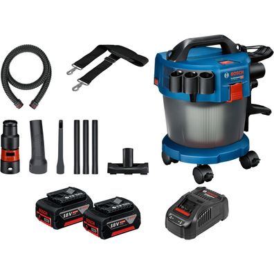 Bosch Akku-Staubsauger GAS 18V-10 L / 2x 4,0 Ah Akku + Ladegerät inkl. Zube