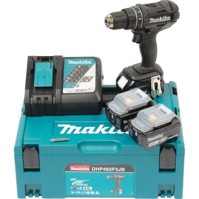 Makita DHP482F3JB Akku-Schlagbohrschrauber Sonderfarbe schwarz 18V / 3x 3,0