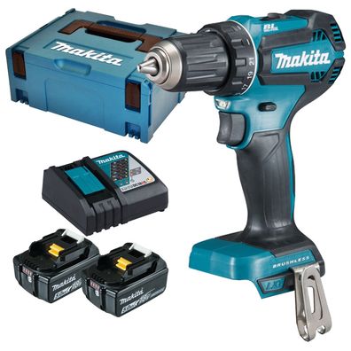 Makita DDF485RTJ Akku-Bohrschrauber 18 V / 2x 5,0 Ah Akku + Ladegerät im Ma