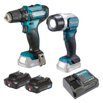 Makita DF333DSAL1 Akku-Bohrschrauber + DEAML106 LED-Akku-Handstrahler 12 V