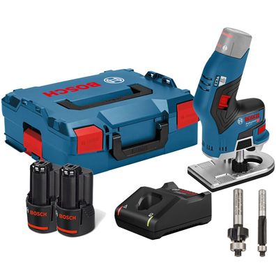 Bosch Akku-Kantenfräse GKF 12V-8 12V / 2x 3,0 Ah Akku + Ladegerät inkl. 2x