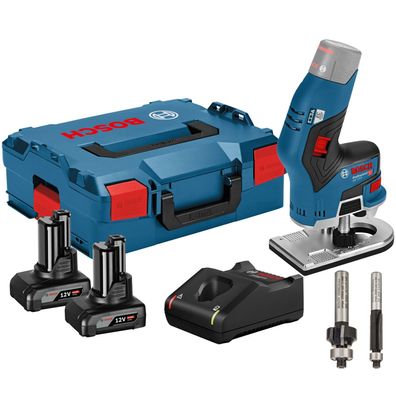 Bosch Akku-Kantenfräse GKF 12V-8 12 V / 2x 4,0 Ah Akku + Ladegerät inkl. 2x