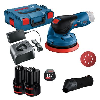 Bosch Akku-Exzenterschleifer GEX 12V-125 / 2x 2,0 Ah Akku + Ladegerät inkl