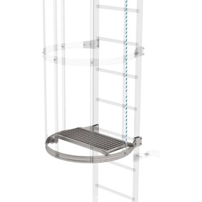 Günzburger Steigtechnik Zwischenplattform klappbar 600 x 300 mm Edelstahl